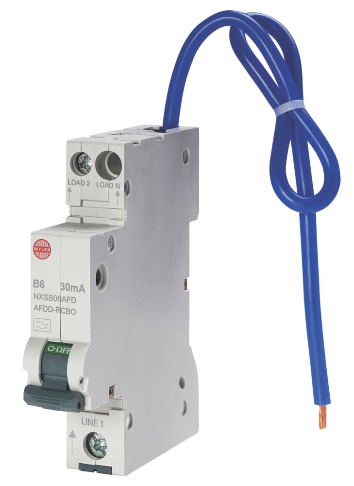 Image of Wylex NXS 6A 30mA SP & N Type B AFDD & RCBO 