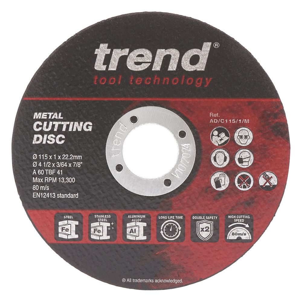 Image of Trend AD/C115/1/M Sheet Steel Cutting Discs 4 1/2" 