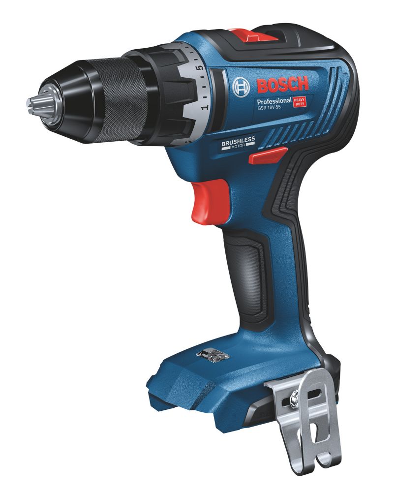 Image of Bosch GSR 18V-55 18V Li-Ion Coolpack Brushless Cordless Drill Driver - Bare 