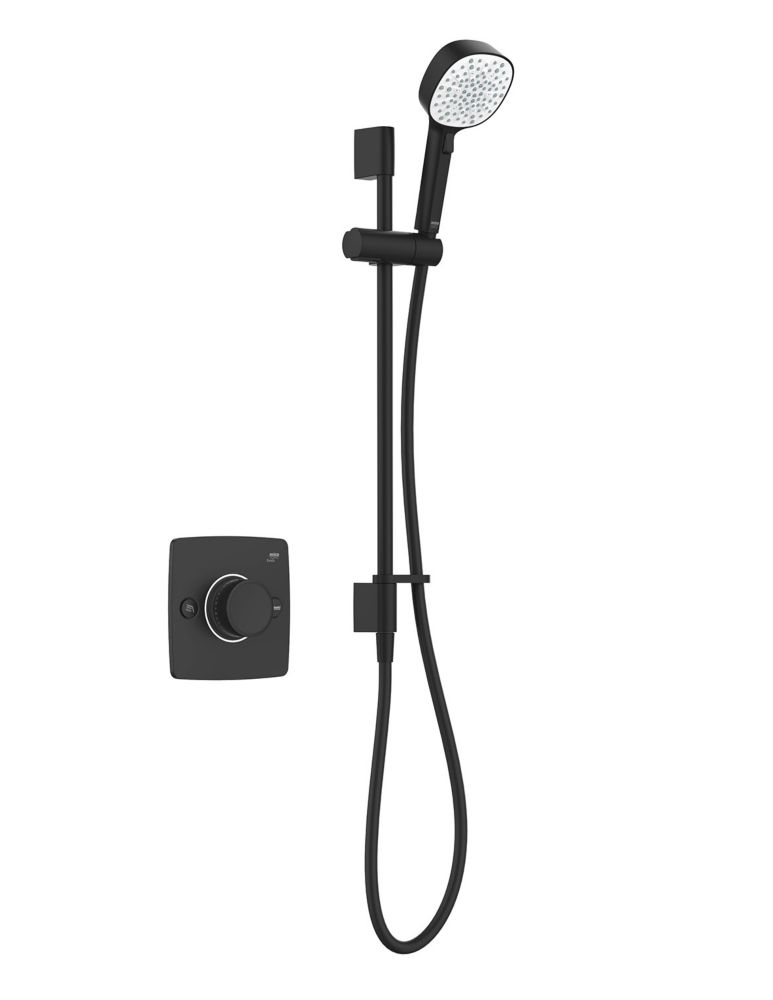 Image of Mira Evoco Rear-Fed Concealed Matt Black Thermostatic Built-In Mixer Shower & Bath Fill 