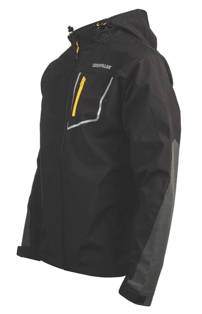 Image of CAT Capstone Hooded Soft Shell Jacket Black X Large 46-48" Chest 