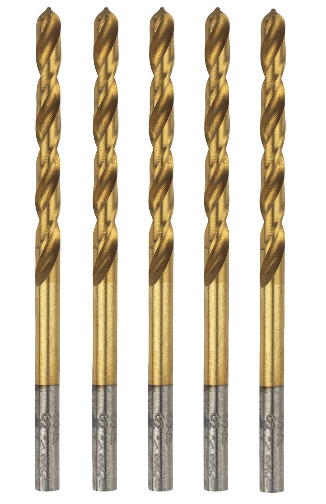 Image of Erbauer Straight Shank Ground HSS Drill Bits 3.5mm x 70mm 5 Pack 