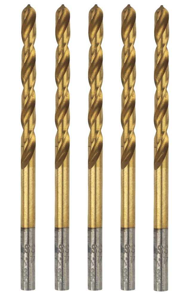 Image of Erbauer Straight Shank Ground HSS Drill Bits 3.5mm x 70mm 5 Pack 