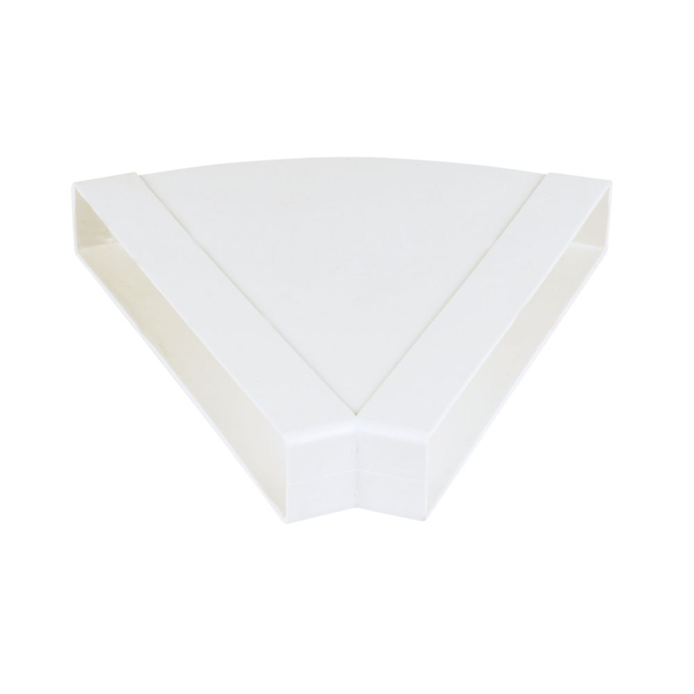 Image of Manrose Rectangular Flat Channel Horizontal 45Â° Bend White 225mm 