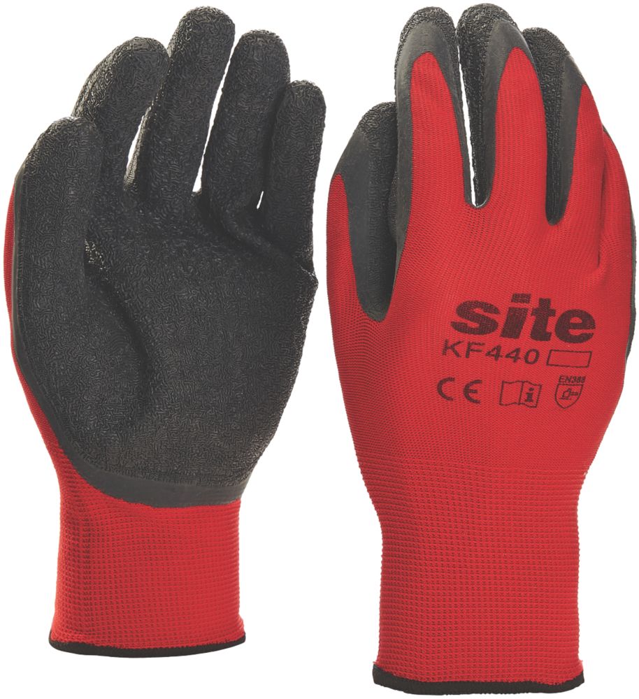 Image of Site 440 Superlight Latex Gripper Gloves Red / Black Large 