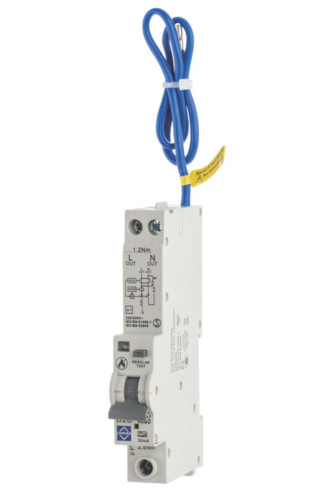 Image of Lewden P04-B20/30/1PNA 20A 30mA 1+N Type B AFDD & RCBO 