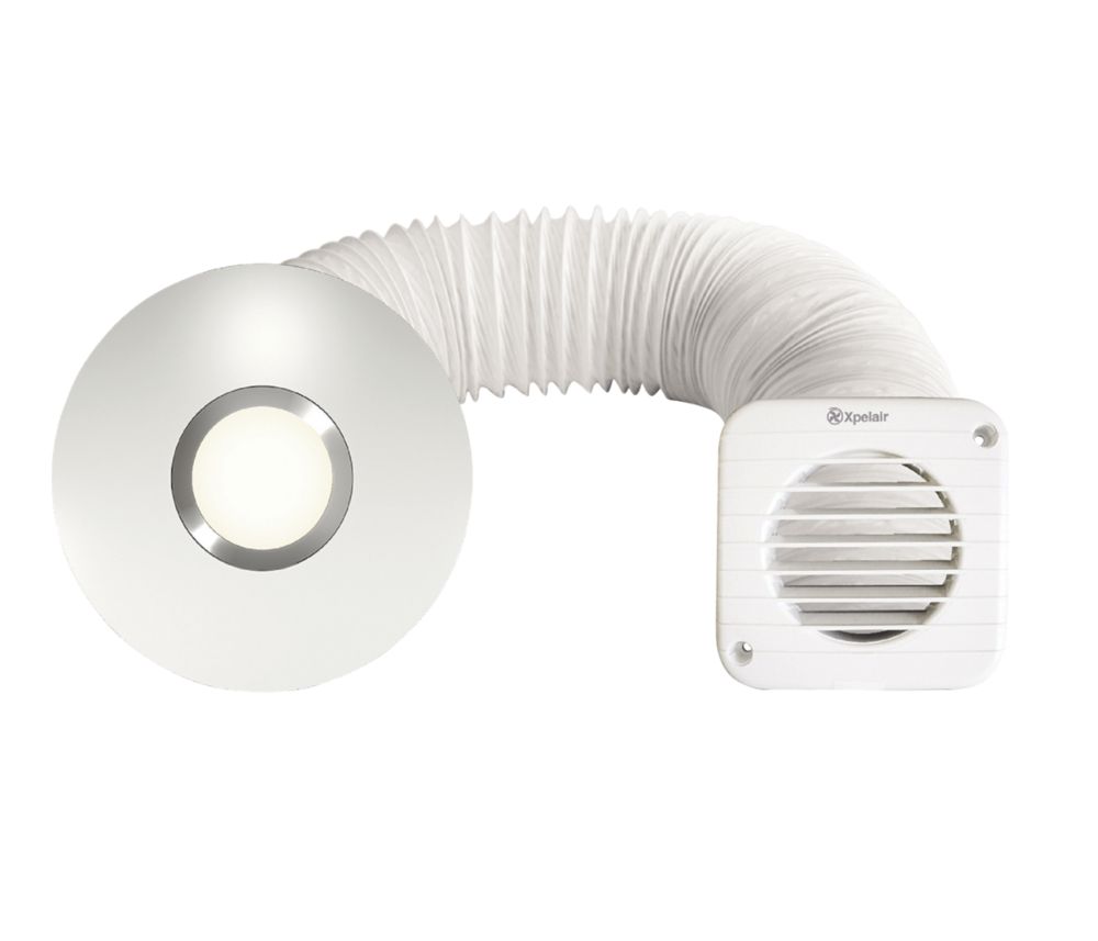 Image of Xpelair SSISFC100 Simply Silent 4" Axial Bathroom Shower Extractor Fan Kit With LED Light with Timer White 220-240V 