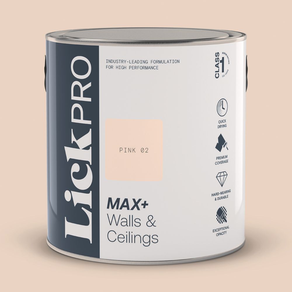 Image of LickPro Eggshell Pink 02 Emulsion Paint 2.5Ltr 