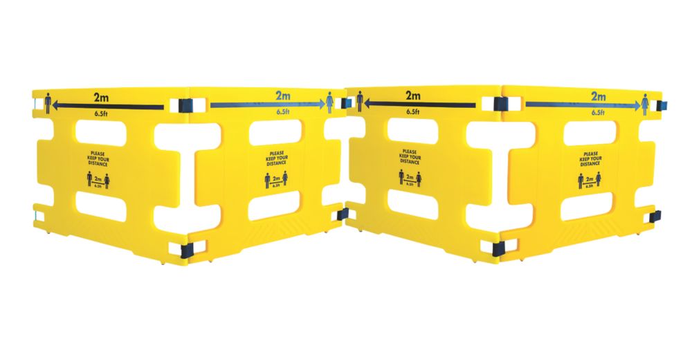 Image of Addgards Keep Your Distance Safety Barriers Yellow / Black 1m 4 Pack 