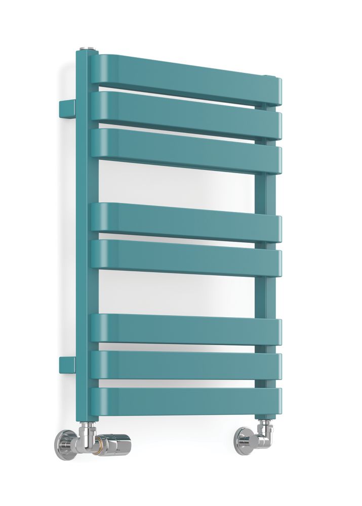 Image of Terma Warp T Bold Designer Towel Rail 655m x 500mm Teal 1569BTU 