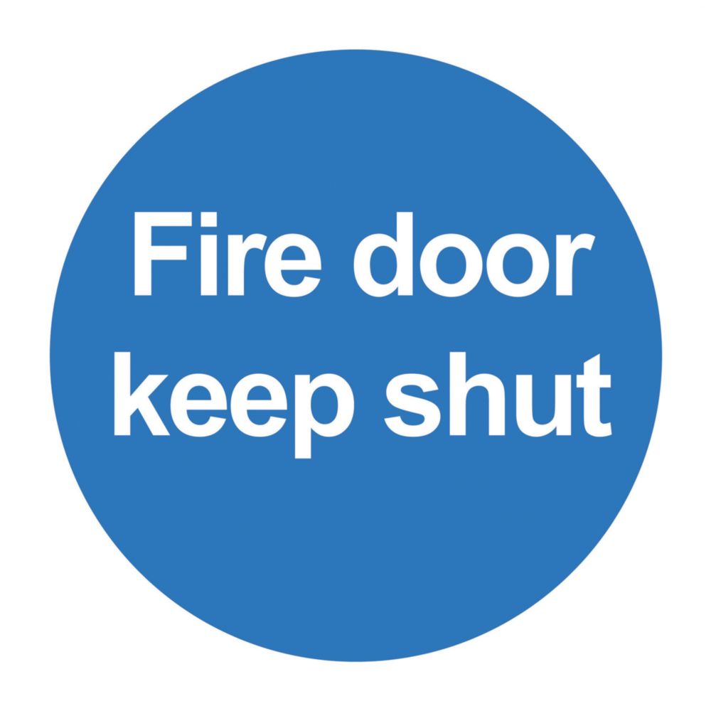 Image of Non Photoluminescent 'Fire Door Keep Shut' Signs 100mm x 100mm 100 Pack 
