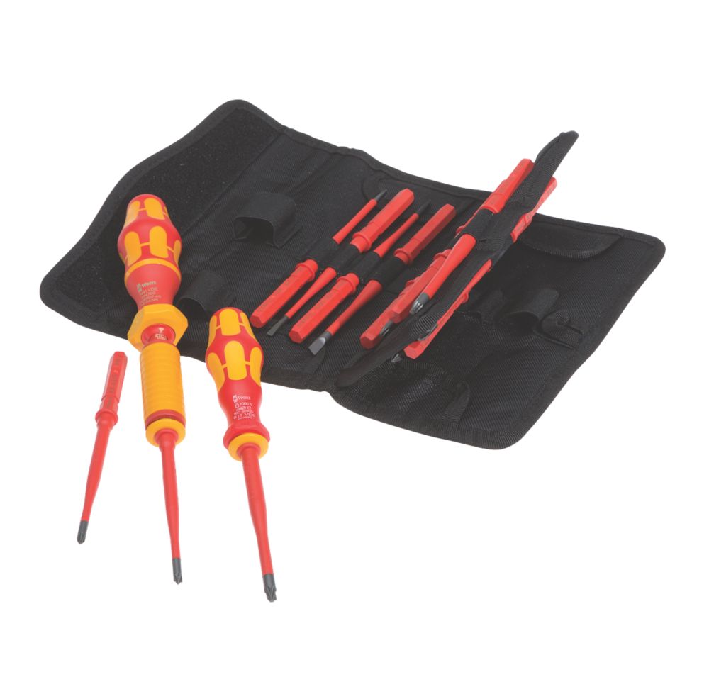 Image of Wera Kraftform Kompakt VDE Interchangeable Torque Screwdriver Bit Set 1.2-3.0Nm 16 Pieces 