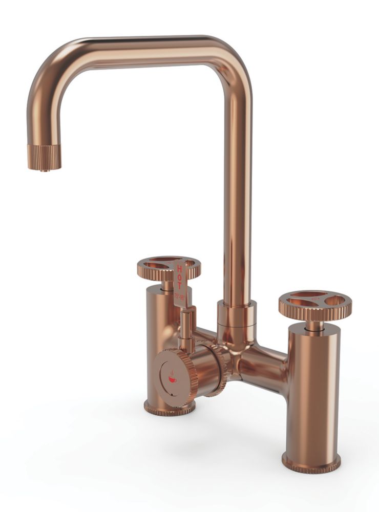 Image of ETAL Industrial Bridge 3-in-1 Hot Water Kitchen Tap Copper 