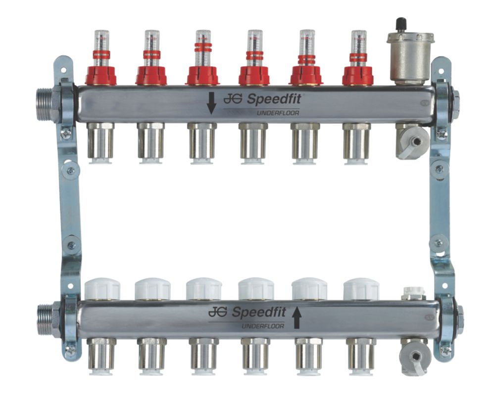 Image of JG Speedfit 6 Port Manifold Set Chrome 