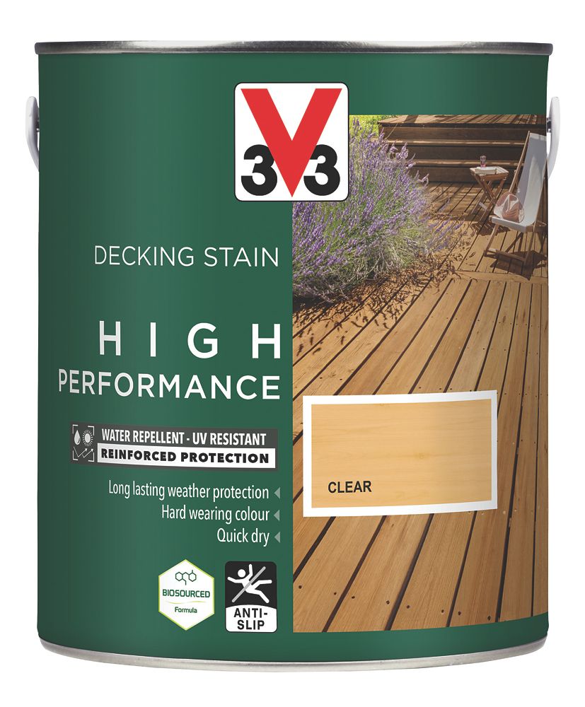 Image of V33 High Performance Decking Stain Clear 2.5Ltr 