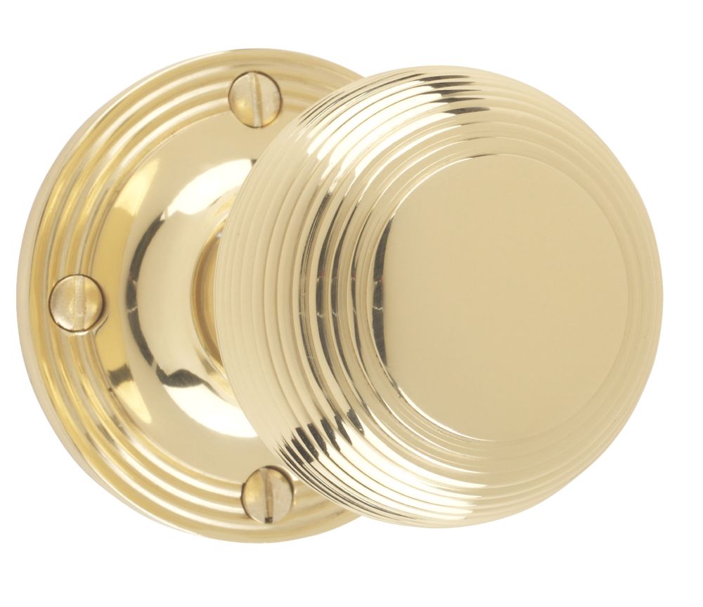 Image of Carlisle Brass Rimmed Mortice Knobs 52mm Pair Polished Brass 