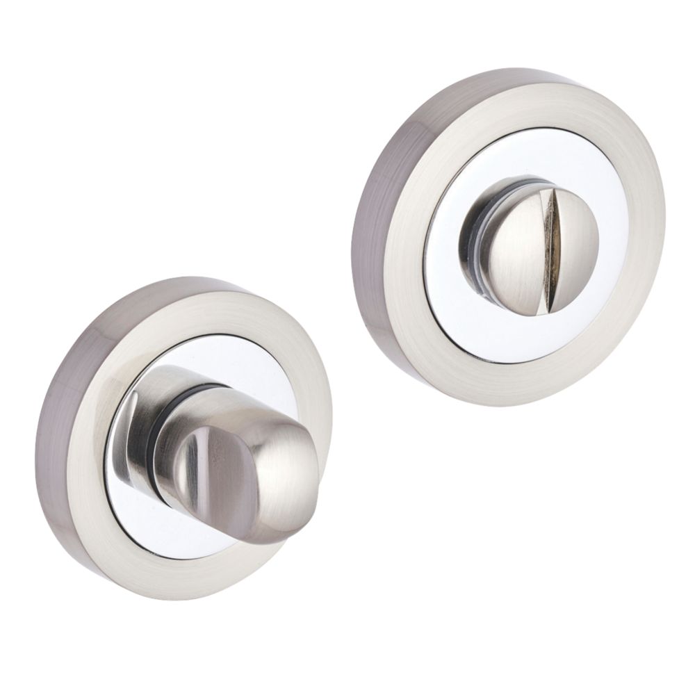 Image of Smith & Locke Standard Thumbturn Set Chrome / Brushed Nickel 50mm 
