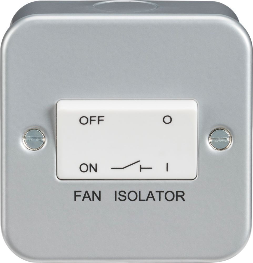 Image of Knightsbridge 10AX 1-Gang TP Metal Clad Fan Isolator Switch with White Inserts 