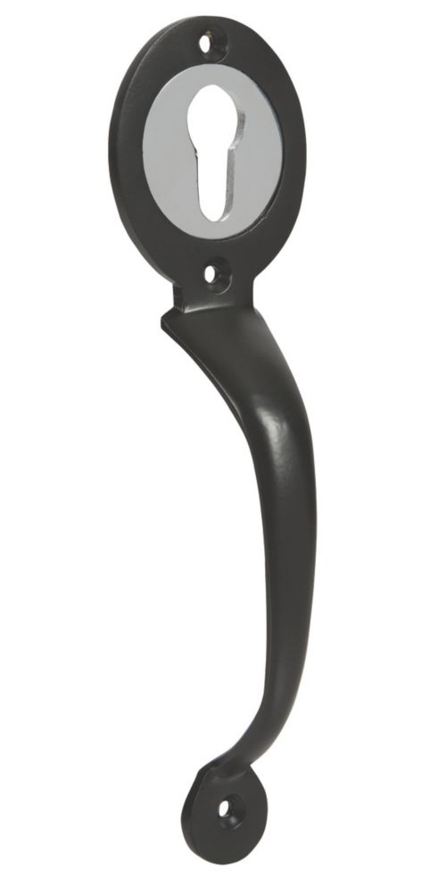 Image of GateMate Euro Profile Long Throw Pull Handle Chrome / Black 