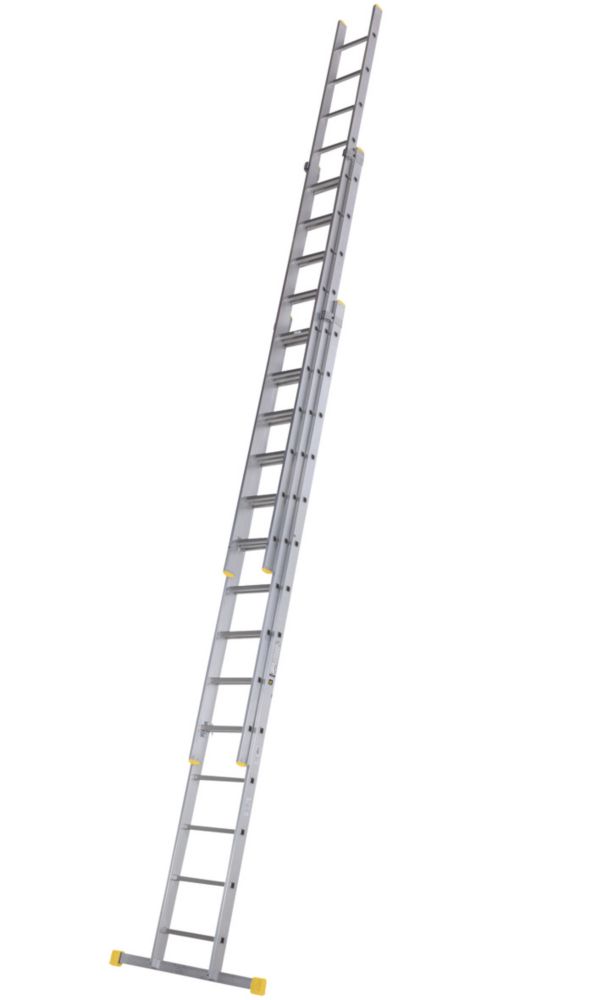 Image of Werner PRO 3-Section Aluminium Square Rung Extension Ladder 9.73m 
