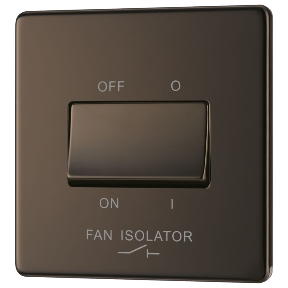 Image of LAP 10A 1-Gang 3-Pole Fan Isolator Switch Black Nickel 