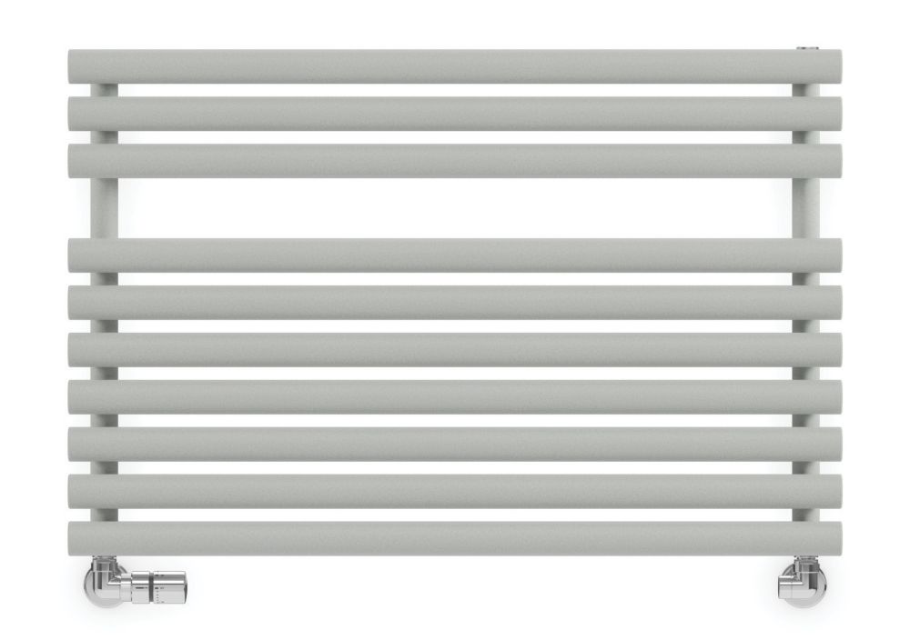 Image of Terma Rolo Towel Designer Towel Rail 590mm x 900mm Grey / Silver 2002BTU 