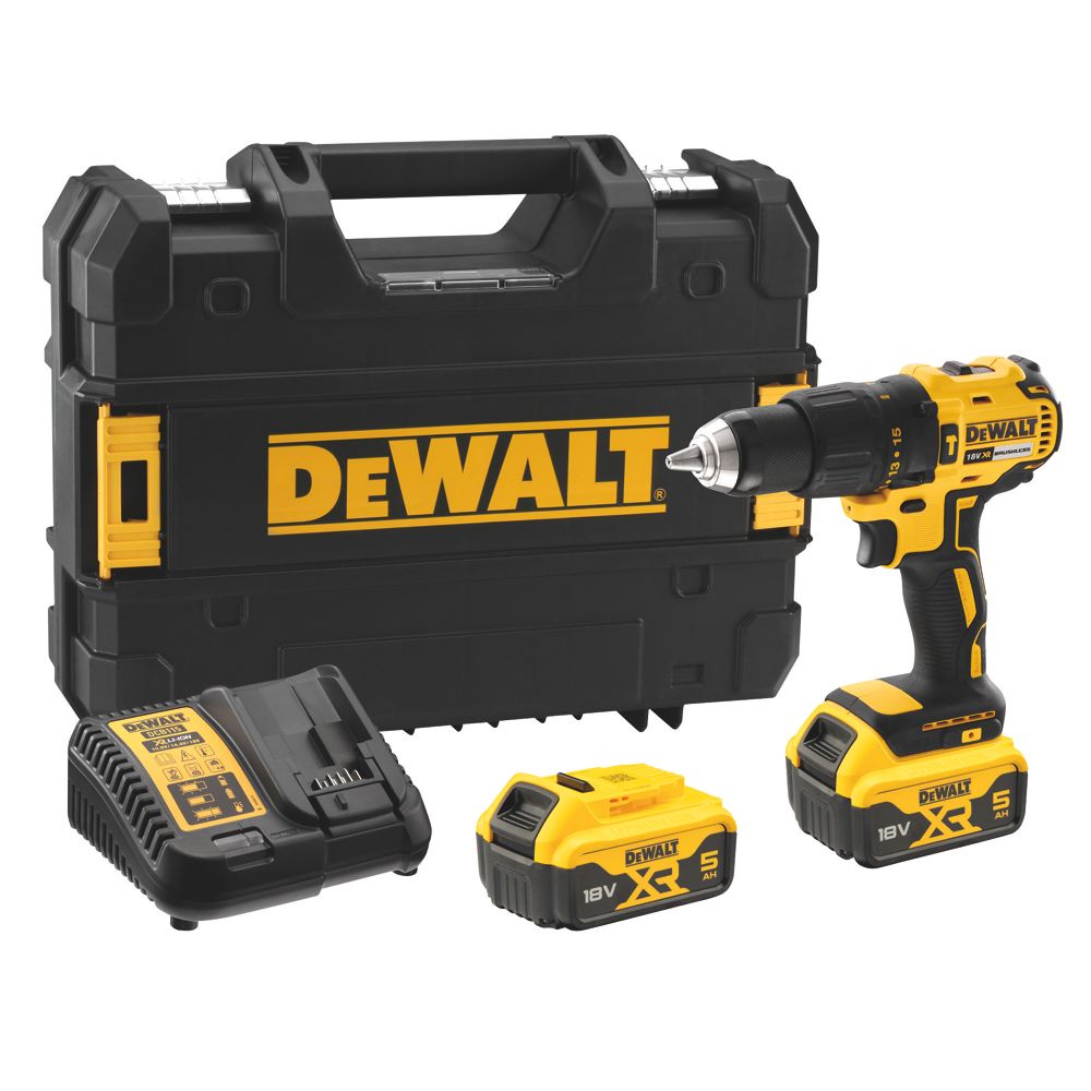 Image of DeWalt DCD778P2T-SFGB 18V 2 x 5.0Ah Li-Ion XR Brushless Cordless Combi Drill 