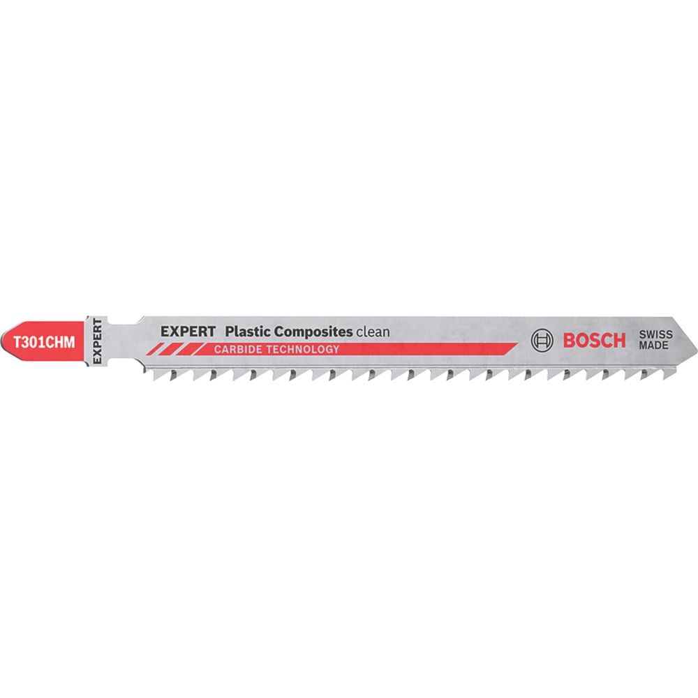 Image of Bosch Expert T 301 CHM WPC & Solid Surface Composite Jigsaw Blades 117mm 3 Pack 