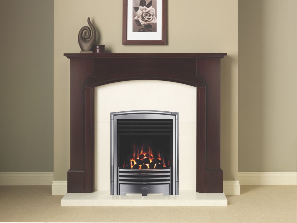 Image of Valor Petrus Silver Inset Gas Fire 518mm x 186mm x 636mm 