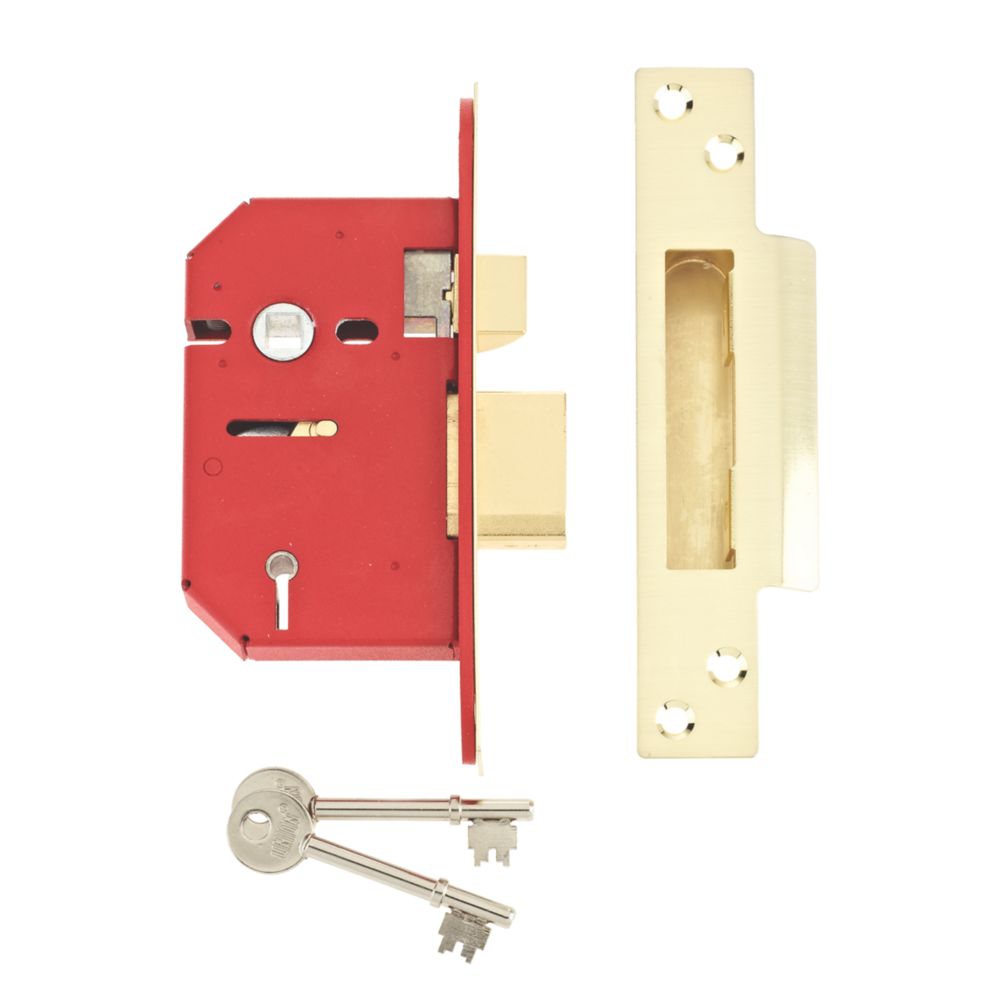 Image of Union Fire Rated 5 Lever Brass 5-Lever Mortice Sashlock 68mm Case - 45mm Backset 