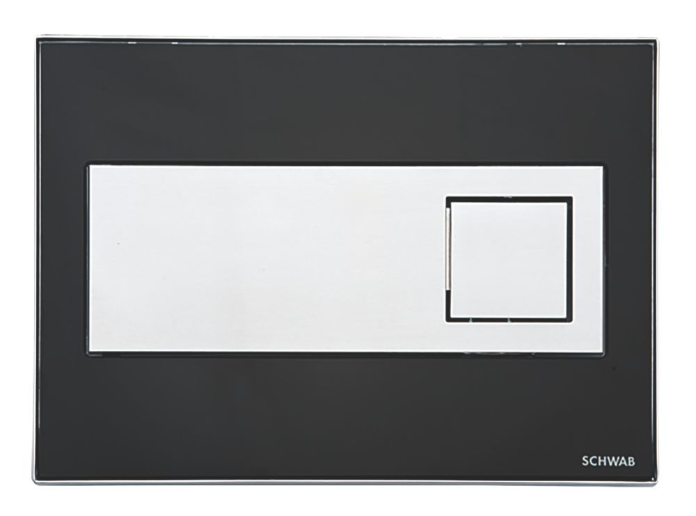 Image of Fluidmaster Schwab Caro 4810 Dual-Flush Flushing Plate Black Glass 