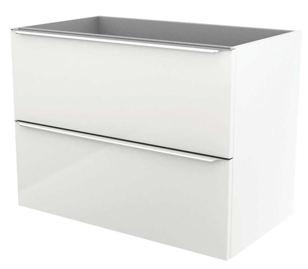 Image of Imandra Wall-Mounted Vanity Unit Gloss White 800mm x 450mm x 600mm 