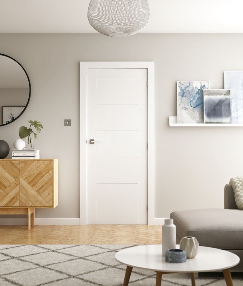 Image of Jeld-Wen Primed White Wooden Ladder Internal Door 1981mm x 686mm 