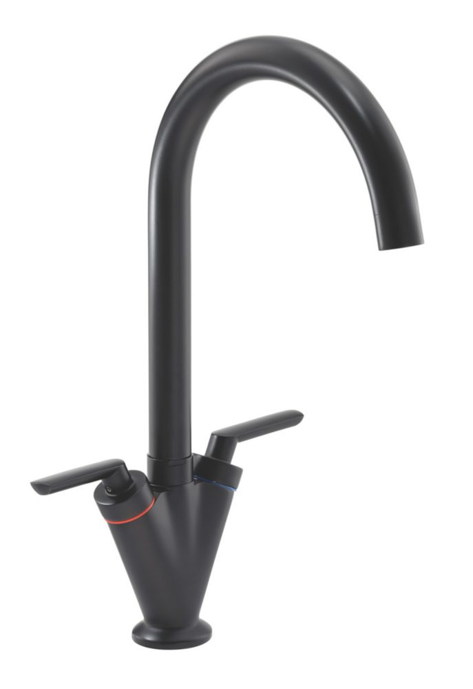 Image of Streame by Abode Volo Swan Dual-Lever Mono Mixer Matt Black 