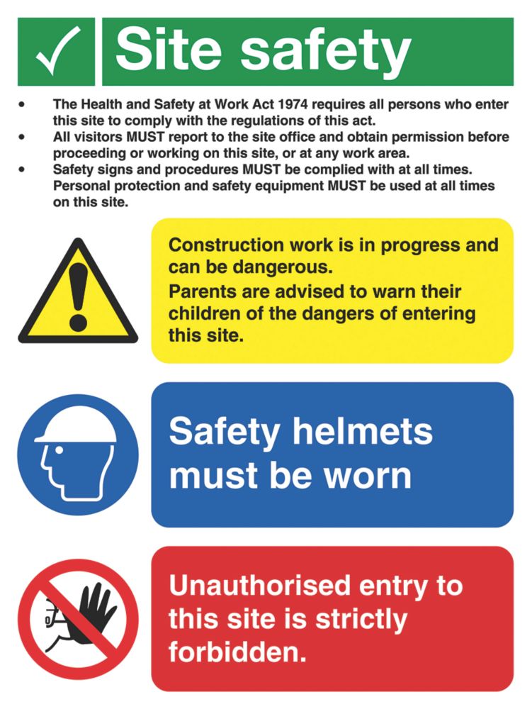 Image of "Site Safety" Signs 400mm x 300mm 50 Pack 
