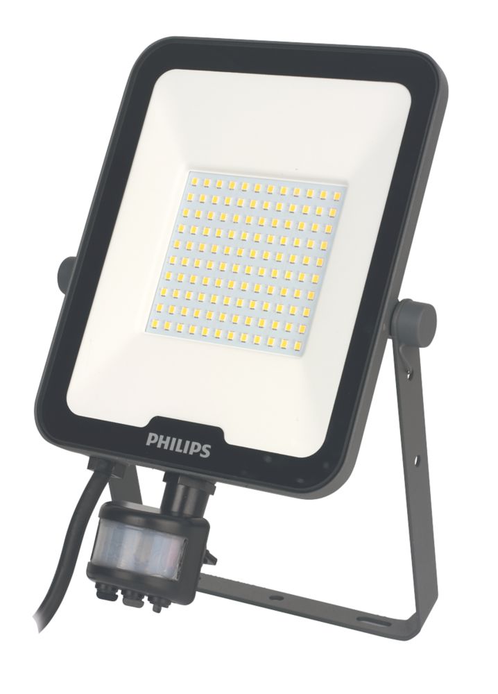 Image of Philips Ledinaire Outdoor LED Floodlight With PIR & Photocell Sensor Grey 50W 6000lm 
