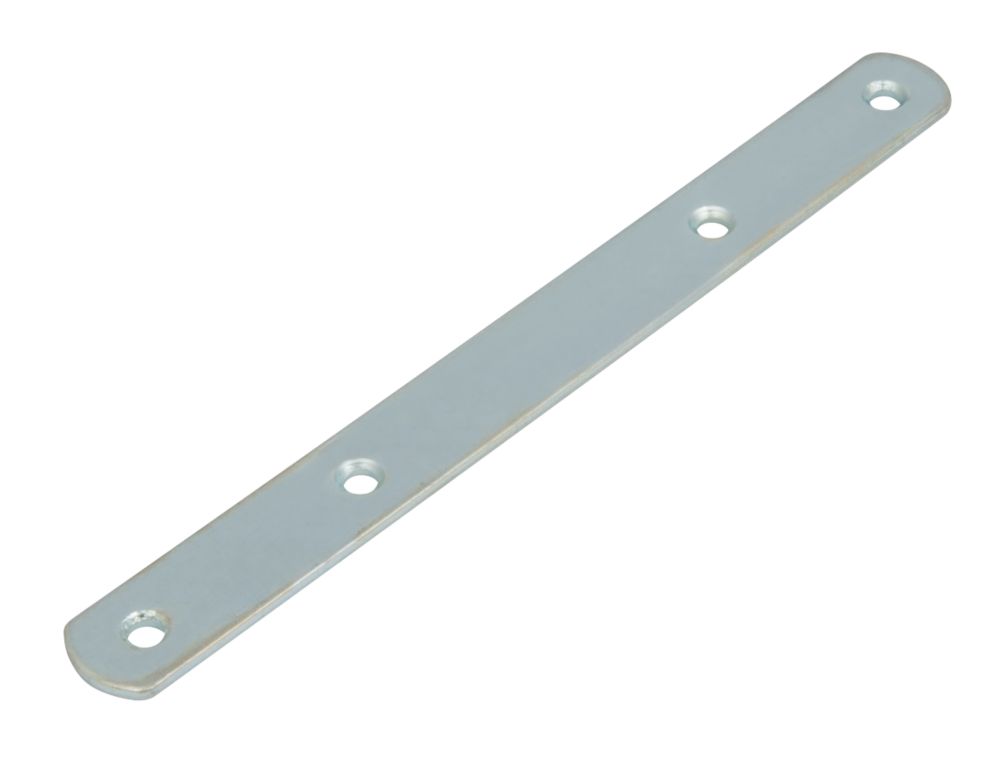 Image of Hafele Door Panel Connecting Plates Zinc-Plated 192mm x 19mm x 3mm 2 Pack 