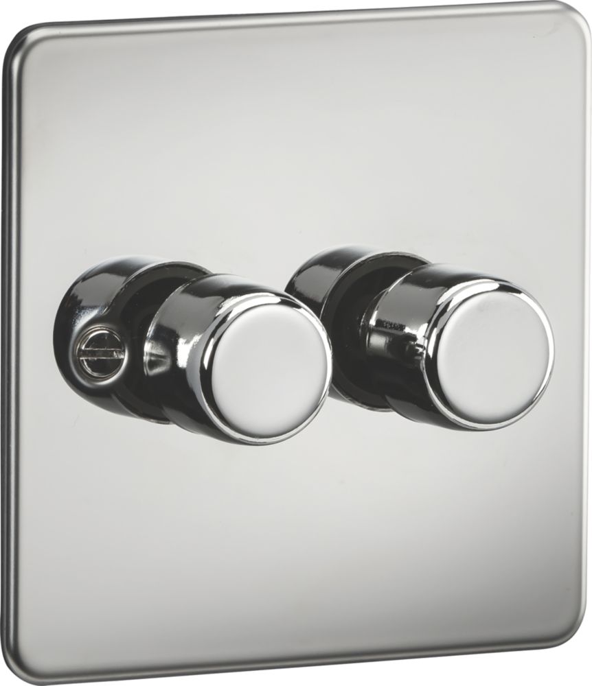 Image of Knightsbridge 2-Gang 2-Way LED Dimmer Switch Polished Chrome 