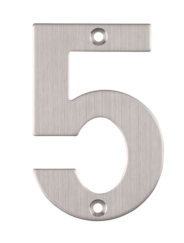 Image of Eclipse Door Numeral 5 Satin Stainless Steel 102mm 