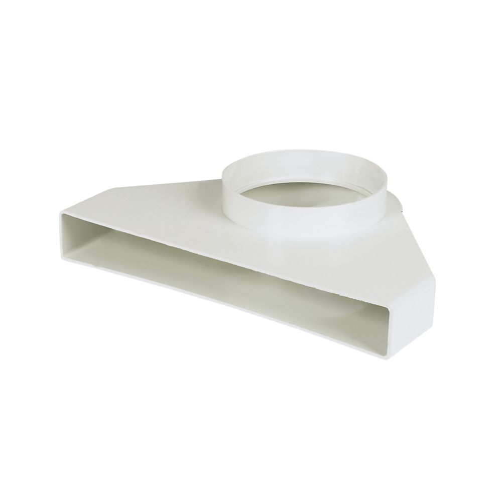 Image of Manrose Round to Rectangular Flat Channel Connector 90Â° Elbow White 240mm 