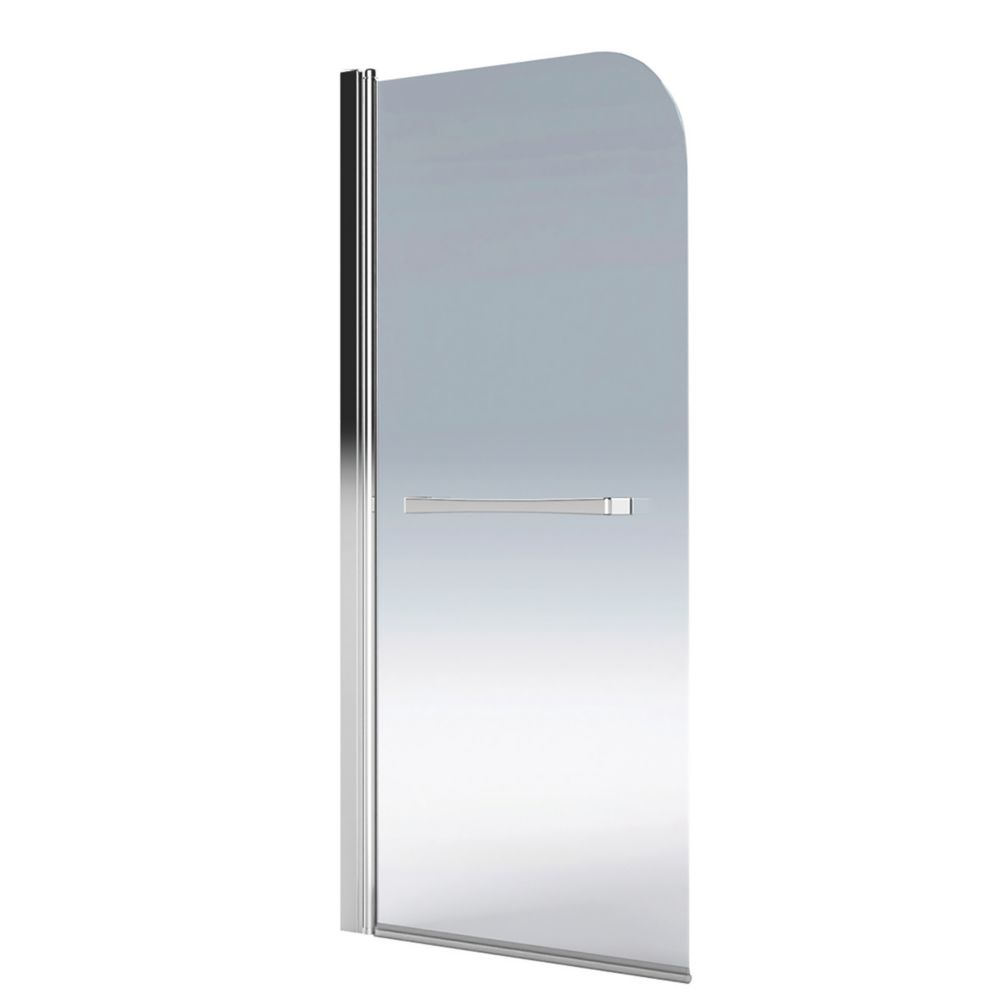 Image of Aqualux Aqua 5 Framed Silver Bathscreen with Towel Rail 1500mm x 800mm 