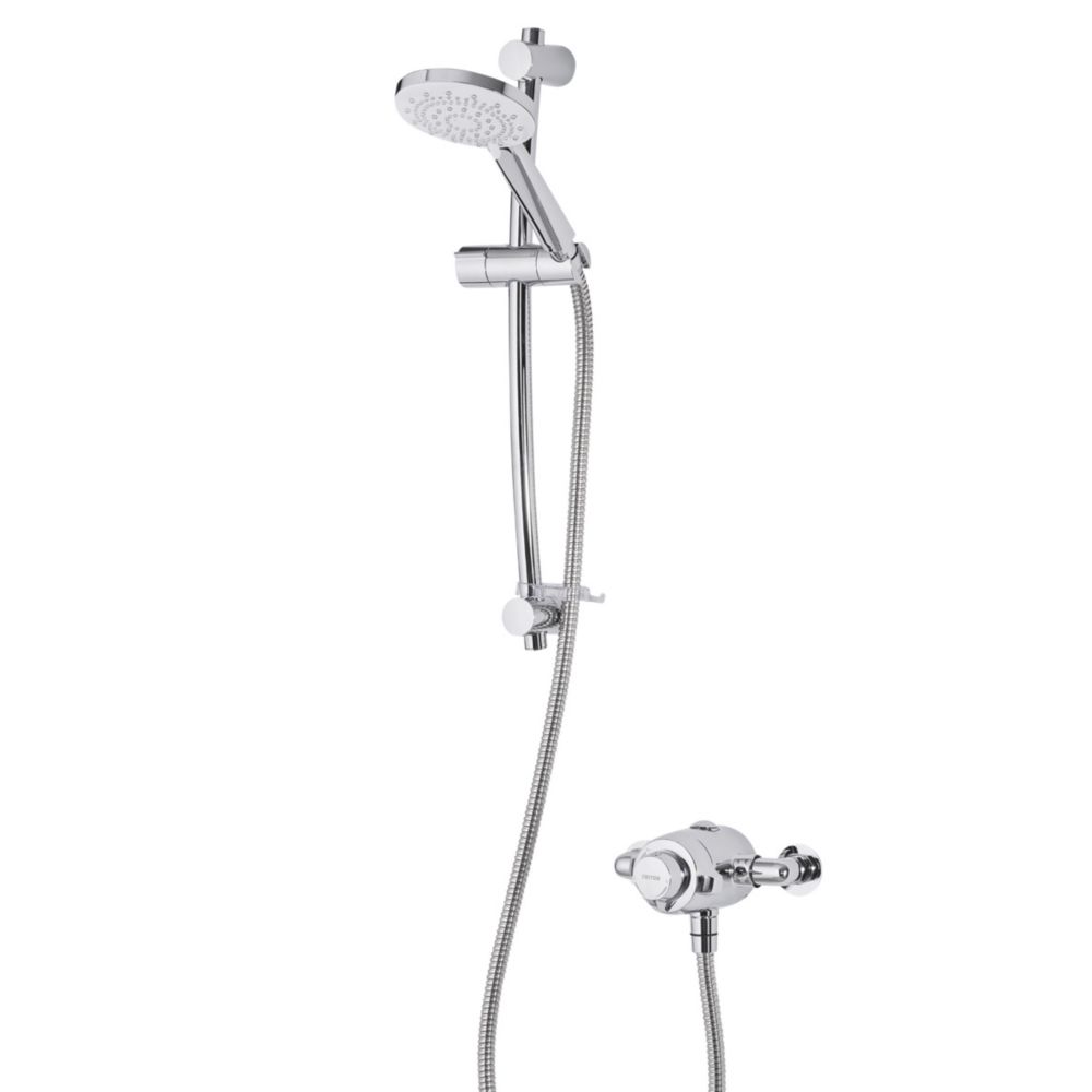 Image of Triton Verne Rear-Fed Exposed Silver Thermostatic Concentric Mixer Shower 
