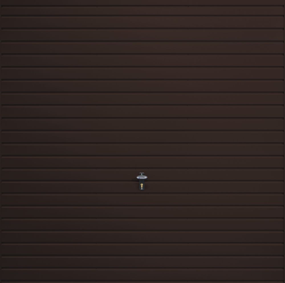 Image of Gliderol Horizontal 7' 6" x 7' Non-Insulated Frameless Steel Up & Over Garage Door Brown 