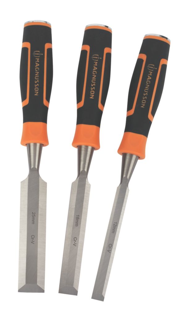 Image of Magnusson Bevel Edge Wood Chisel Set 3 Pieces 