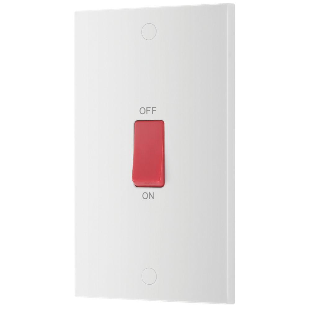 Image of British General 900 Series 45A 2-Gang DP Cooker Switch White 