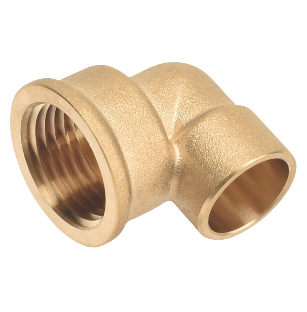 Image of Flomasta SFU_0663 Brass End Feed Adapting 90Â° Female Elbow 15mm x 1/2" 