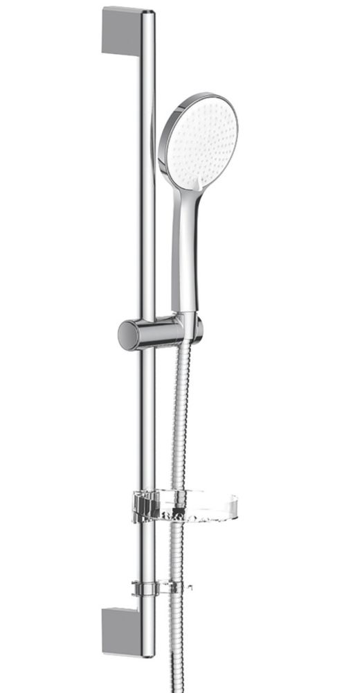 Image of Swirl Solent Riser Rail Set Modern Design Chrome 