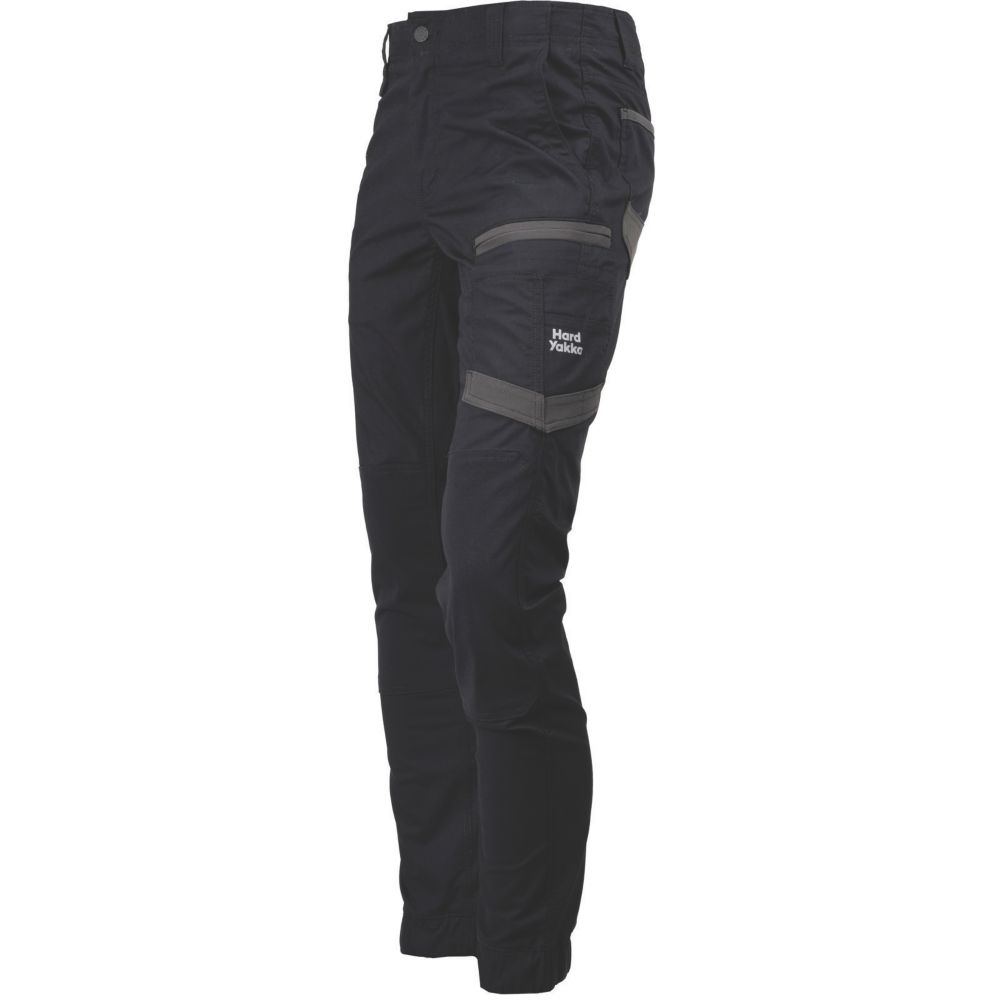 Image of Hard Yakka Raptor Cuff Trousers Black 32" W 32" L 