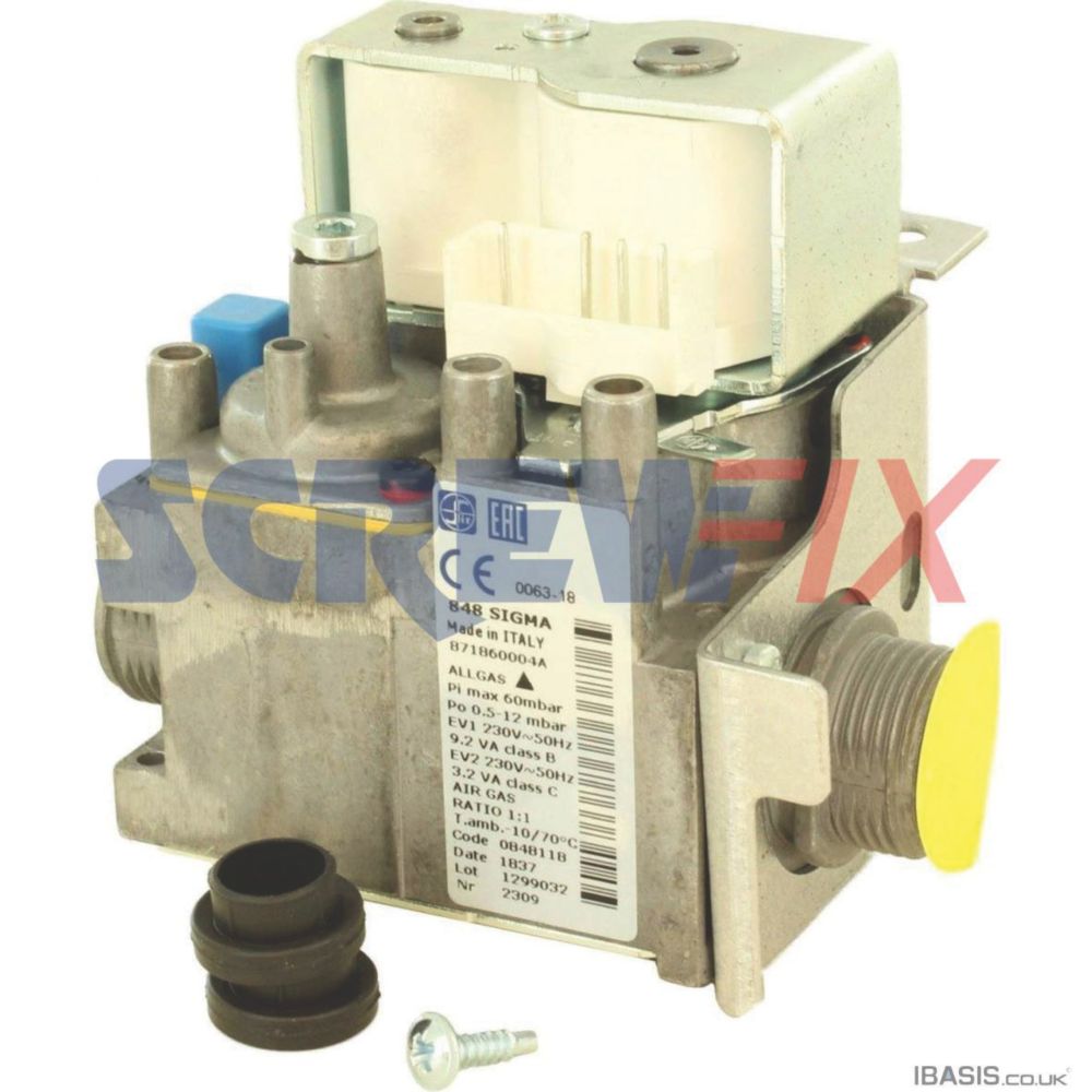 Image of Worcester Bosch 8716117868 Gas Valve & Bracket Assembly 