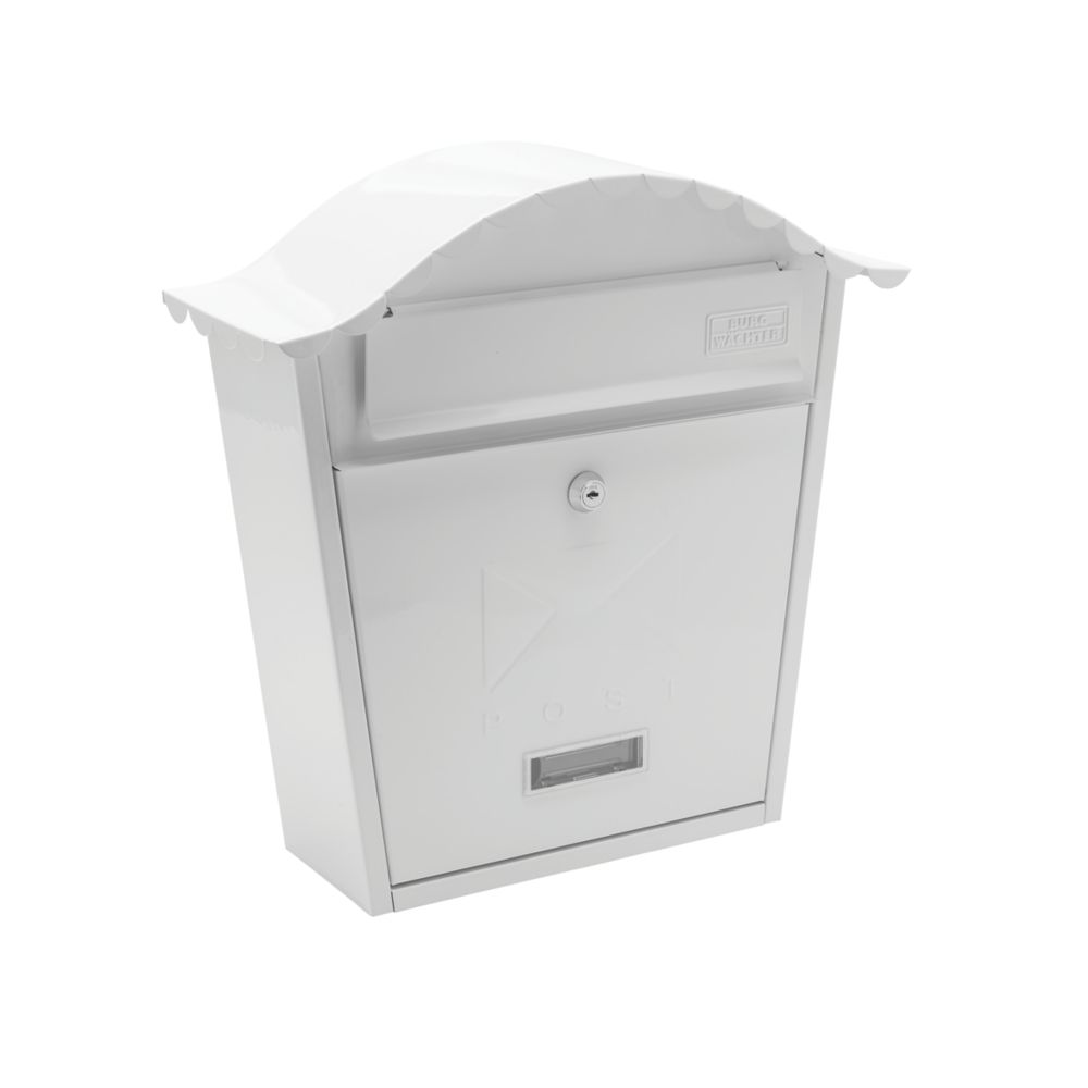 Image of Burg-Wachter Classic Post Box White Powder-Coated 